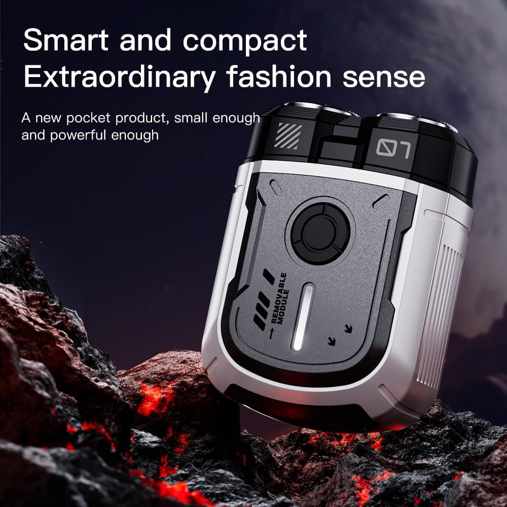 Mini Electric Shaver, Portable Travel Razor for Men, Dual Rotary Blades IPX7 Waterproof Cordless USB Type C Rechargeable Face Shavers