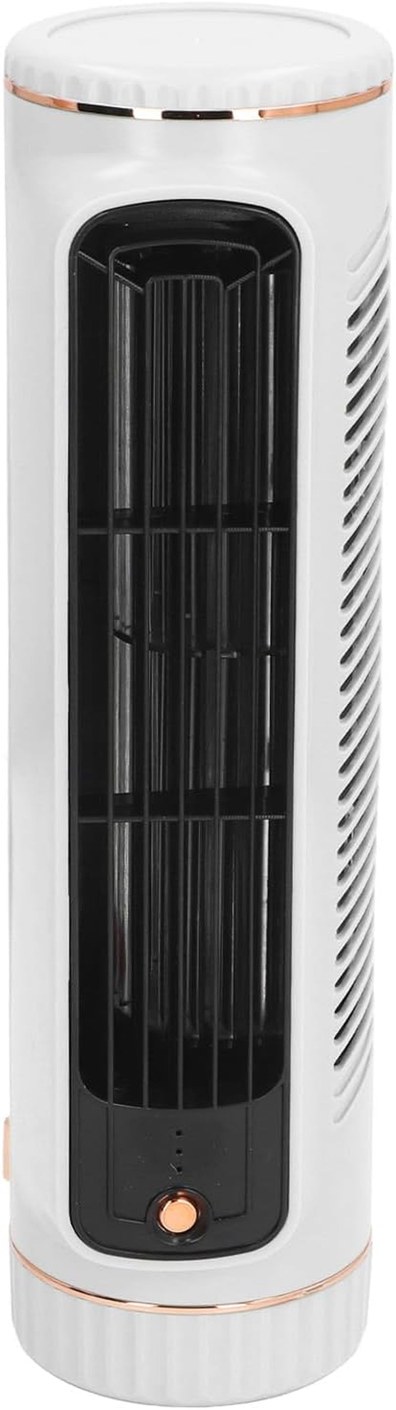 Bladeless Tower Fan Desktop Portable Cooler Fan, Tor Fan Quiet Rechargeable Standing Cooling Fan 3 Speeds Adjustable, 10.5In Bladeless Fan, Stand Fan for Home Bedroom Table Cooling Fan (White)