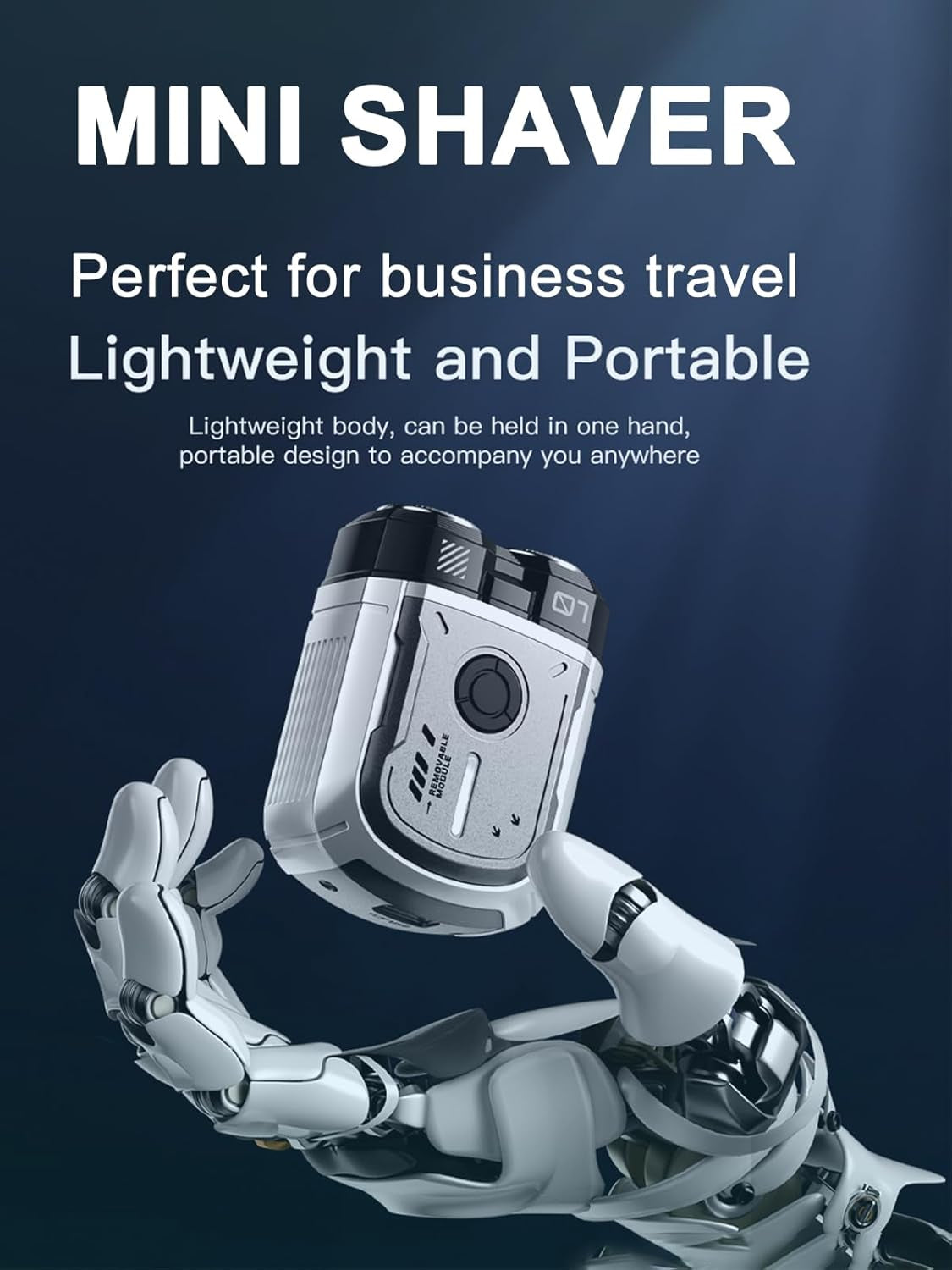 Mini Electric Shaver, Portable Travel Razor for Men, Dual Rotary Blades IPX7 Waterproof Cordless USB Type C Rechargeable Face Shavers
