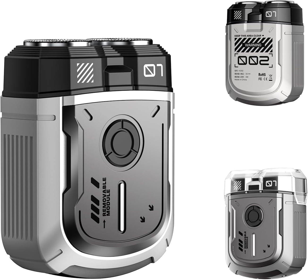 Mini Electric Shaver, Portable Travel Razor for Men, Dual Rotary Blades IPX7 Waterproof Cordless USB Type C Rechargeable Face Shavers