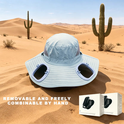Cooling Hat ,Suitable for Outdoor Work, Sports, Camping, Hiking, Beach, Sun Protection Hat, Suitable for Both Men and Women. Provides Coolness and Sun Protection in Summer.Golf Hat,Reconfigurable Fan Adjustable Sun Hat Lightweight Sun Hat