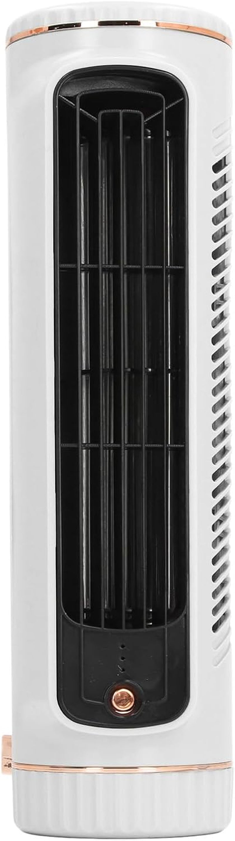 Bladeless Tower Fan Desktop Portable Cooler Fan, Tor Fan Quiet Rechargeable Standing Cooling Fan 3 Speeds Adjustable, 10.5In Bladeless Fan, Stand Fan for Home Bedroom Table Cooling Fan (White)